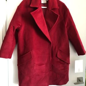 90% wool burgundy oversized coat